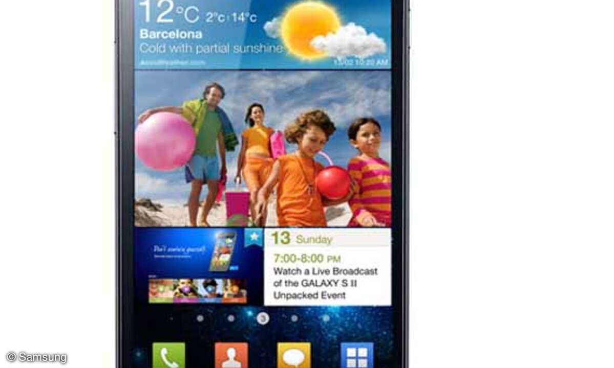 Mit sehr hellem AMOLED-Plus-Display und ordentlicher Kommunikationsprozessor-Power durch einen neuen Dual-Core: Samsung Galaxy SII