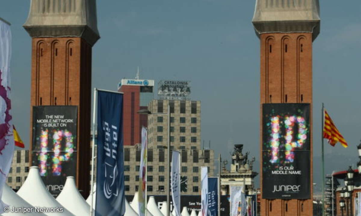 Juniper Networks auf dem Mobile World Congress in Barcelona 2011.