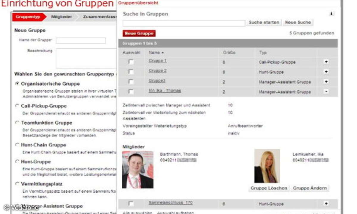 Gruppenbildung Vodafone OfficeNet