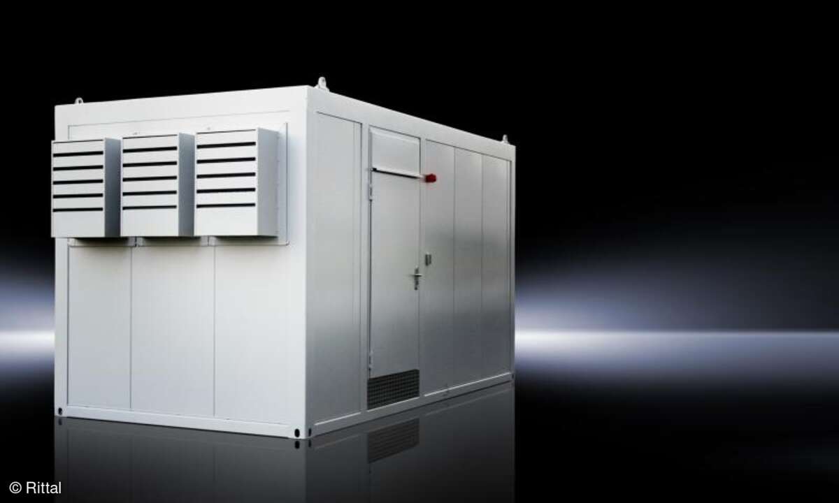 Auf der CeBIT stellt Rittal die XL-Variante des Rittal-Data-Center-Containers vor. Hier im Bild der Data-Center-Container in den Standard-Abmessungen