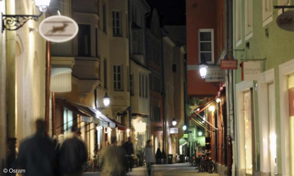 LED in der Regensburger Altstadt