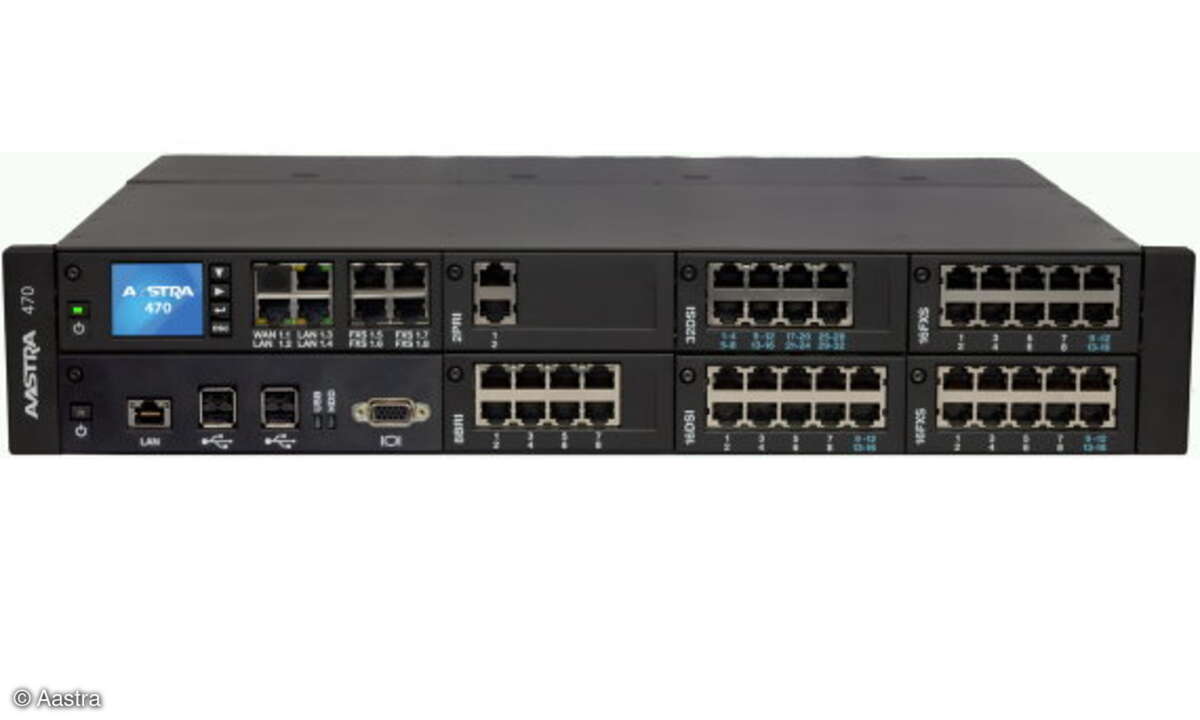 Frontansicht des Unified-Communications-Systems Aastra 470.