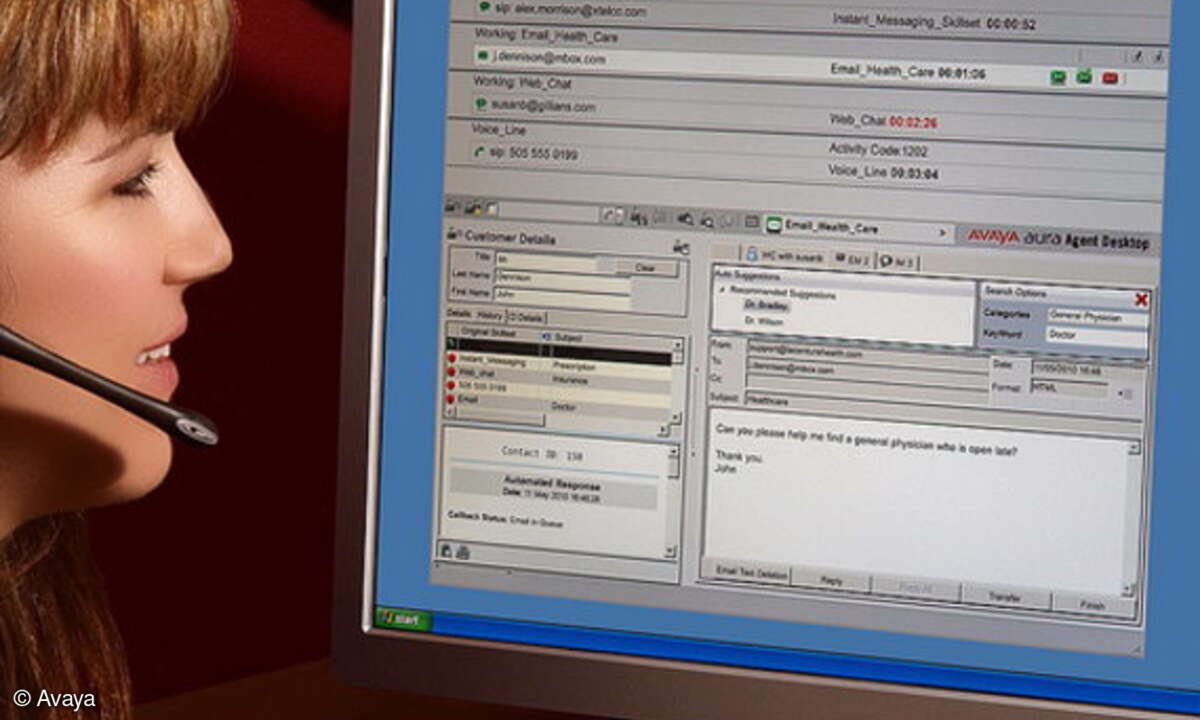 Die Mittelstandslösung Avaya Aura unterstützt die Einbindung unterschiedlicher Kommunikationskanäle.