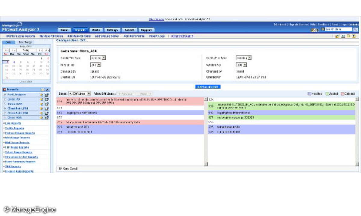 Firewall-Analyzer Konfigurationsänderungen