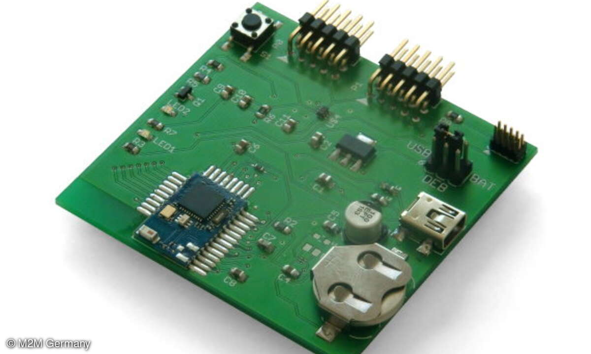 Das Entwickler-Board von M2M Germany für das Bluetooth-Low-Energy-Modul BLE112.