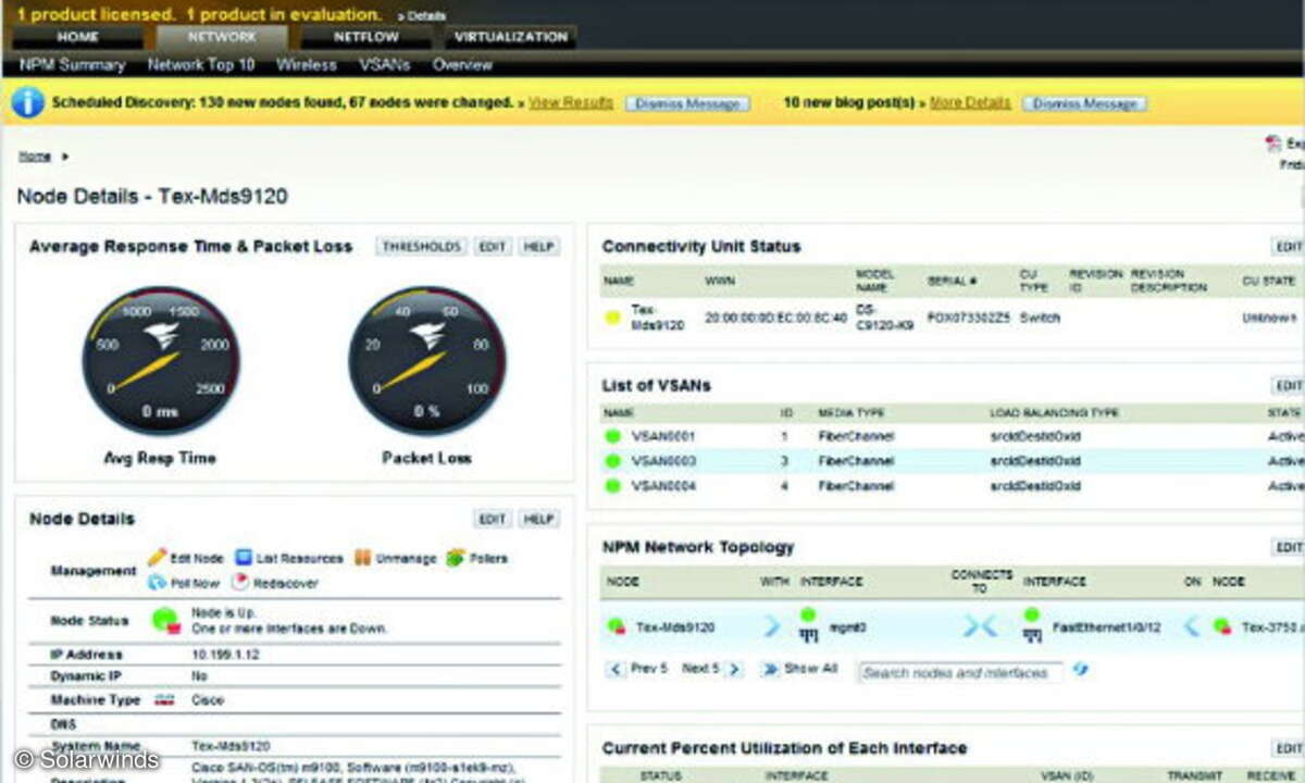 Orion-NPMs LUCID-Interface: Logical, Usable, Customizable, Interactive, Drill-down. Eine angenehme Webkonsole, die mehr Fragen beantwortet als stellt.