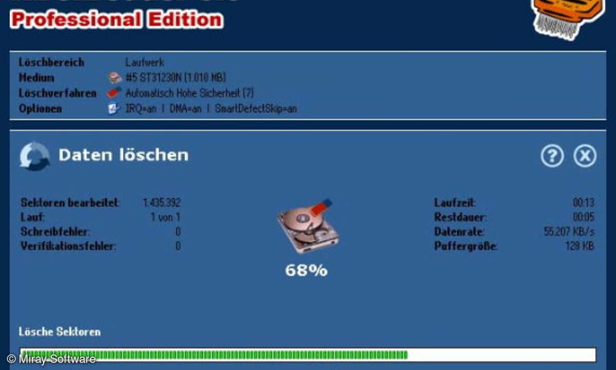 Die Benutzeroberfläche von HD-Shredder ist nicht unbedingt zeitgemäß, aber gut zu gebrauchen. Funktional ist das Produkt ebenfalls nicht auf der Höhe der Zeit.