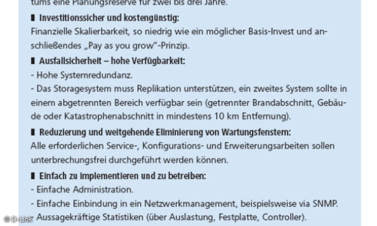 Anforderungen an die Speicherkonsolidierung