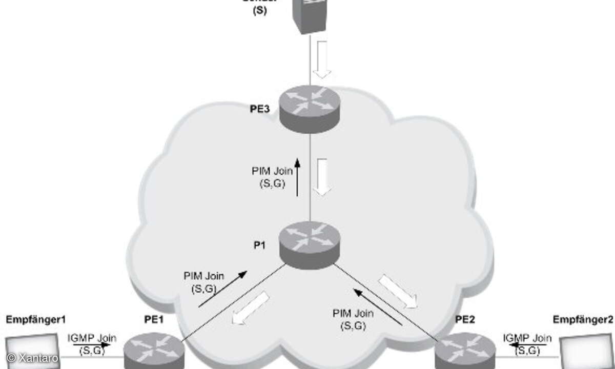 Multicast-Verteilbaum im SSM-Modell
