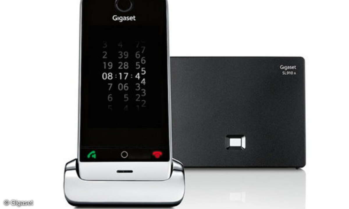 Das Dect-Telefon SL910A von Gigaset mit Anrufbeantworter.