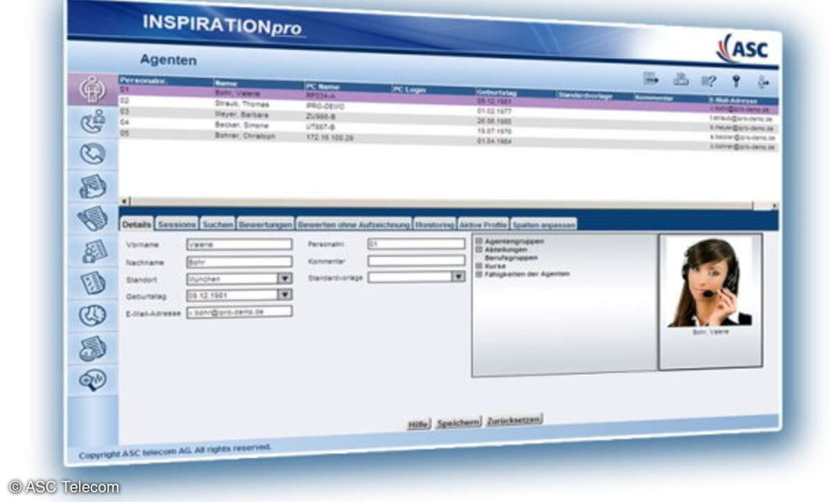 Die Workforce-Optimization-Solution Inspiration-Pro von ASC Telecom.