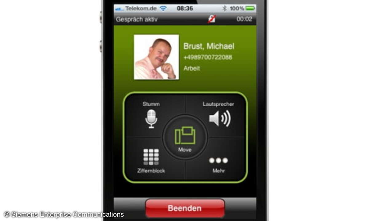 VoIP- und UC-Funktionen von Openscape lassen sich mit Openscape-Mobile von unterwegs nutzen.