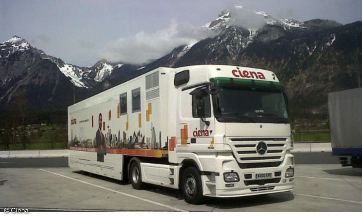 Auch in den Alpen war der Ciena-Truck schon zu finden.
