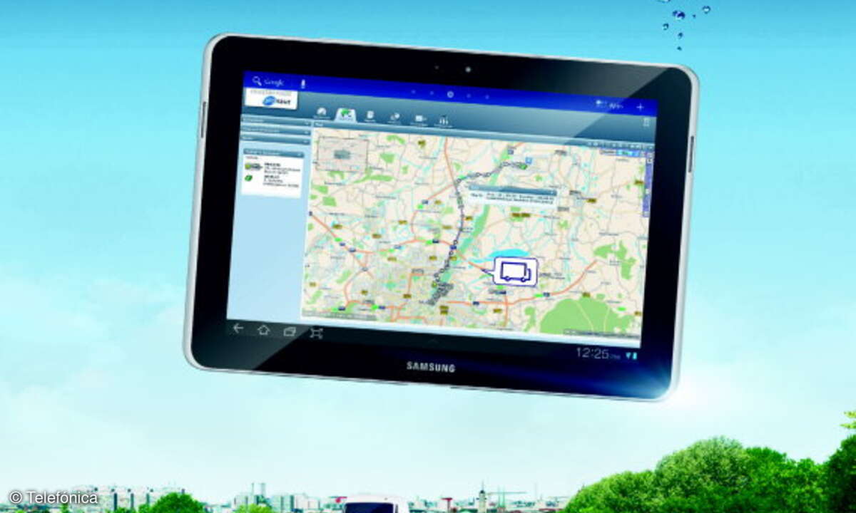 Fleet Store, die Telematik-Lösung von Telefónica Germany basiert auf den Modulen Fleet View (im Bild), Fleet Smart und Fleet Control.