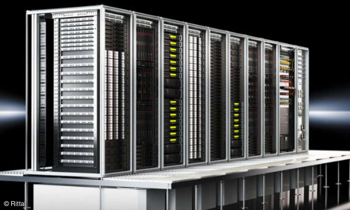 „RiMatrix S“ ist ein komplettes Rechenzentrum, das sich aus standardisierten Komponenten zusammensetzt: einer definierten Anzahl an TS-IT-Server- und Netzwerk-Gestellen, der Klimatisierung, der Stromversorgung und -absicherung sowie dem Monitoring. G