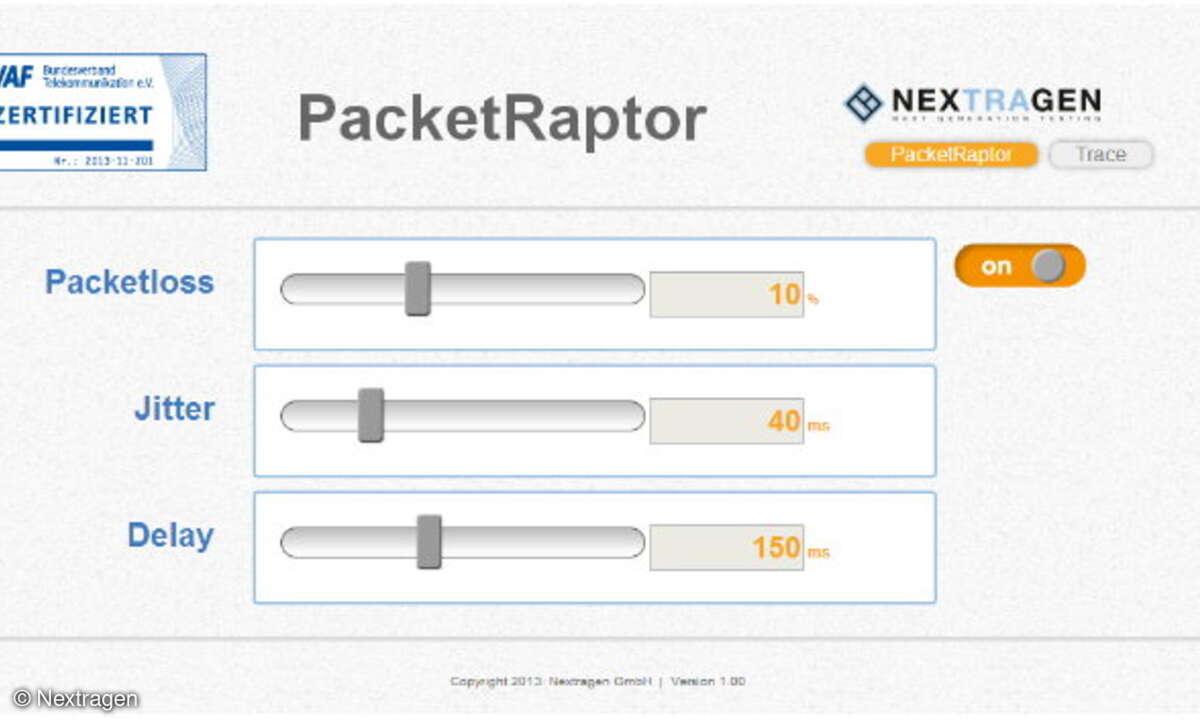 Web-Oberfläche im „Raptor-Mode“