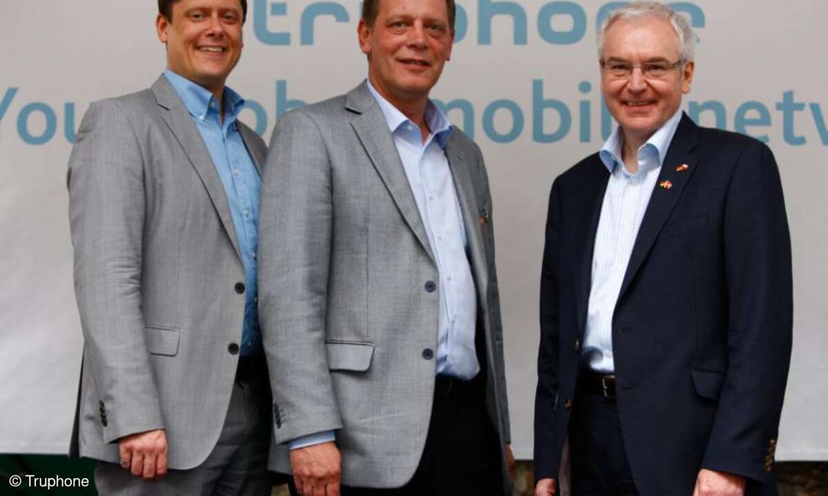v.l.n.r.: Robert Jones, Managing Director Europe Thomas Geiss, Country Manager Deutschland Steve Robertson, Chief Executive Officer Truphone