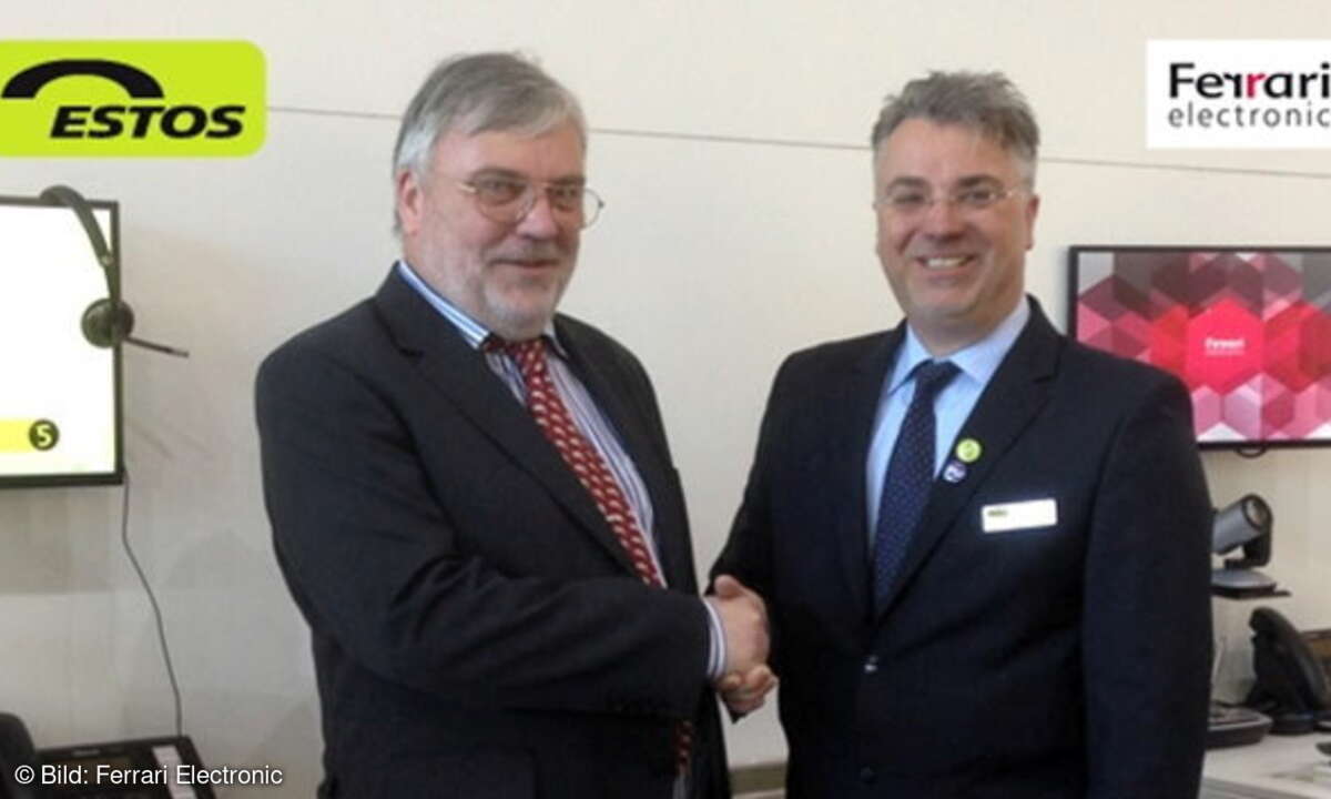 Johann Deutinger, Vorstand Ferrari electronic AG und Christoph Lösch, Managing Director ESTOS GmbH (v.l.n.r.)