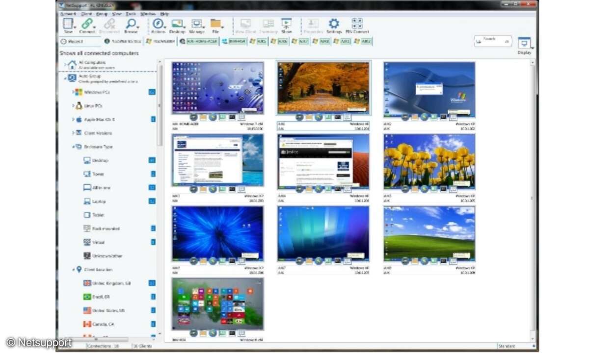 Netsupport-Manager unterstützt gleichzeitiges Monitoring mehrere Geräte