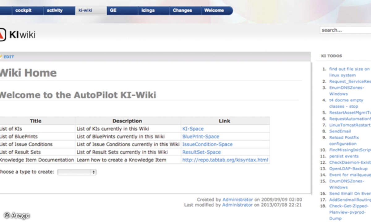 Im Wissenspool oder Wiki sammeln Administratoren das IT-Know-how des Unternehmens, aus dem die intelligente IT-Automatisierung dynamisch Handlungsabläufe erstellt.