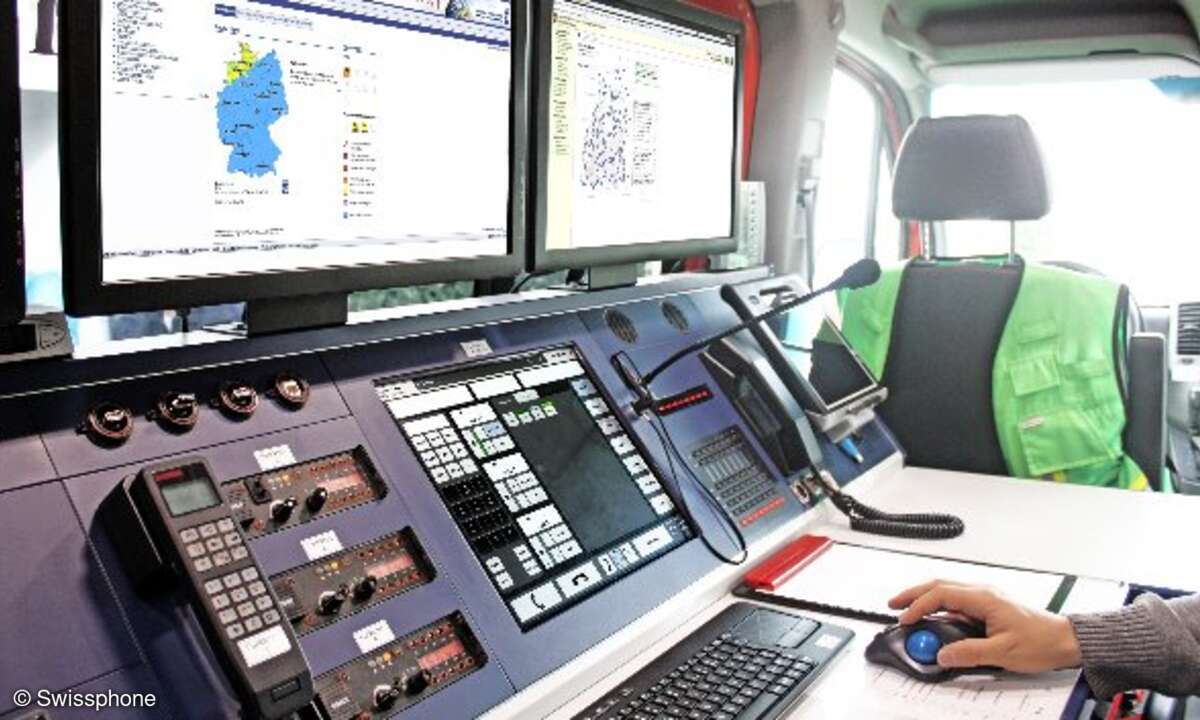 eriX-Beispielarbeitsplatz in einem Einsatzfahrzeug