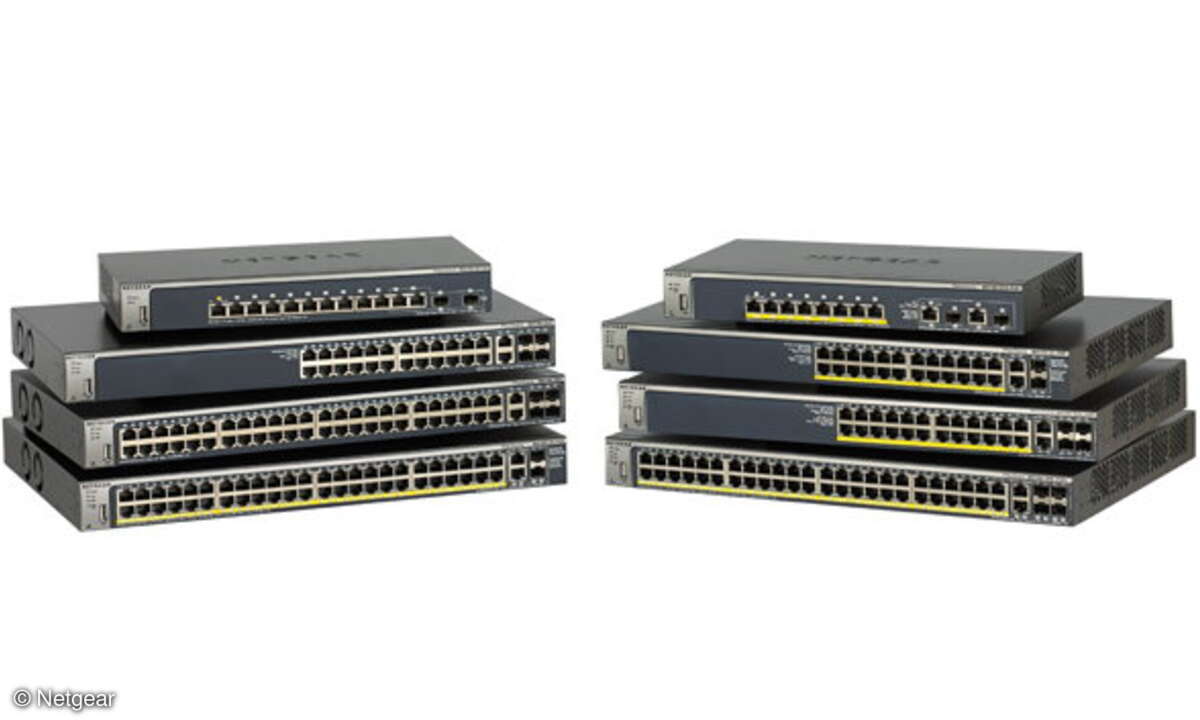 Netgear präsentiert neue WLAN-Komplettlösungen für  Branchen mit Multi-User-WLAN-Netzwerken. Im Bild die Switch-Serie Intelligent Edge M4100