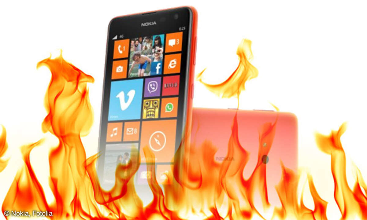 Ein Nokia Handy verbrennt