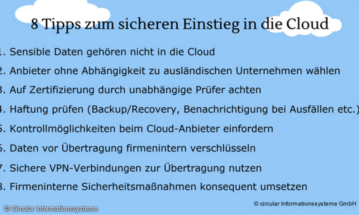 8 Tipps zum sicheren Cloud-Einstieg
