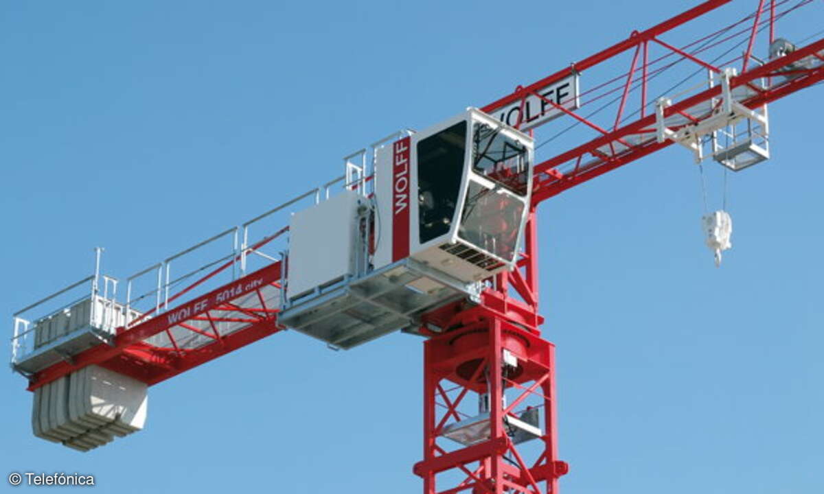 Im Kranmodell WOLFF 5014 city kommt die M2M-SIM-Karte von Telefónica zum Einsatz.