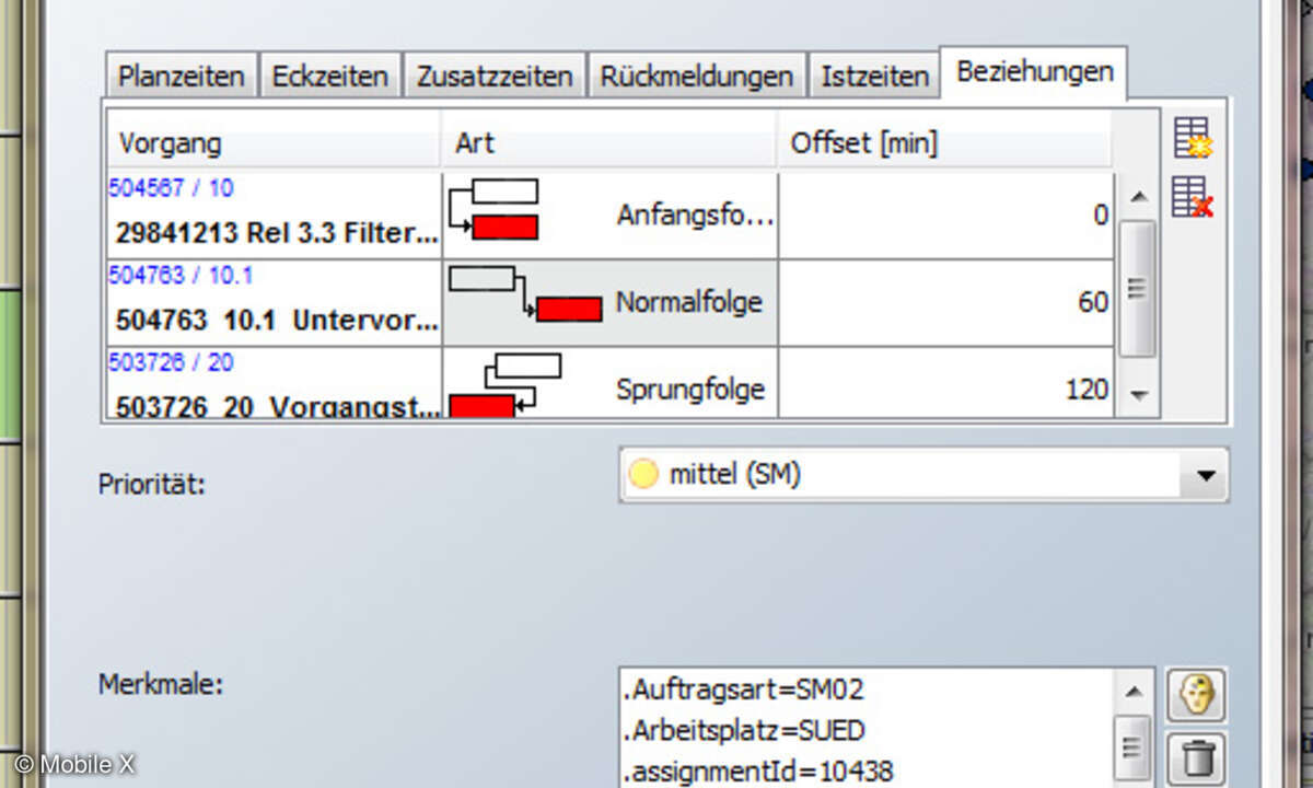 Anzeige von Vorgänger-Nachfolgerbeziehungen in