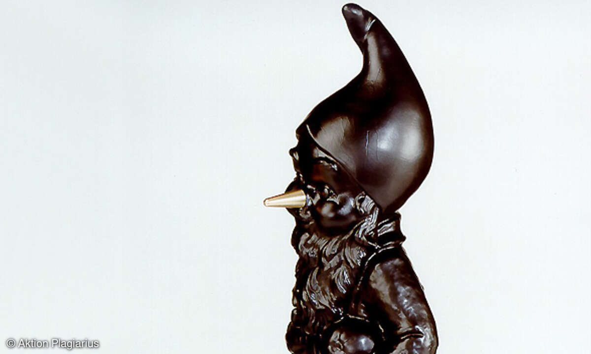 0 Schwarzer Zwerg mit goldener Nase, Trophäe der Aktion Plagiarius