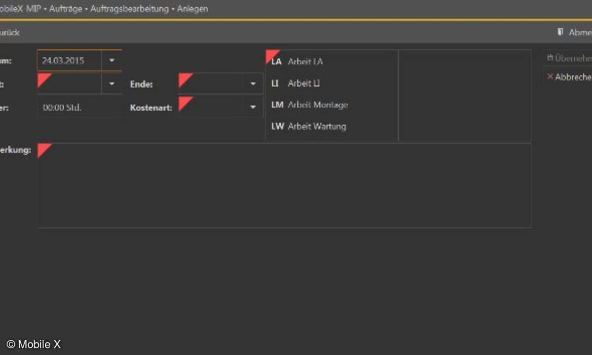 Neue Zeitrückmeldung im Touch-Modus (dunkel)