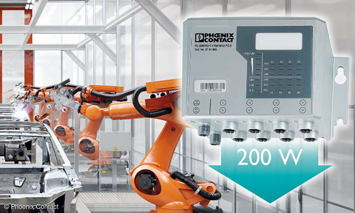 Dezentraler Power-over-Ethernet-Verteiler in Gigabit-Ausführung für raue Industrieumgebungen