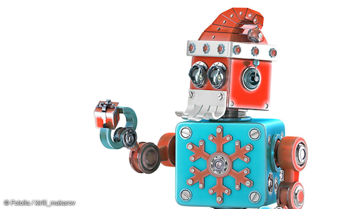 Roboter mit Geschenk
