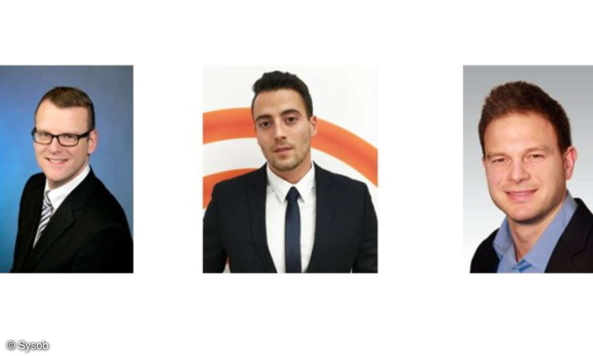(v.li.) Helmut Freytag (Channel Manager), Pedro da Fonte (Key Account Manager DACH) und Walter Berg (Presales Experte) verstärken den Mitarbeiterstamm bei Sysob