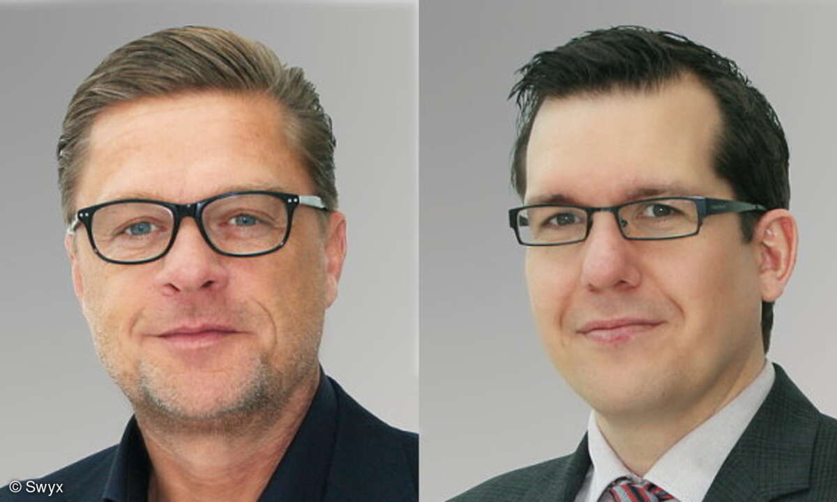 Torsten Duda, Vertriebsleiter für den Key Account Deutsche Telekom (li.), und Helmut Hettlinger, als Country Manager Österreich, Schweiz und Italien sind neu an Bord des UC-Herstellers Swyx. Roland Elster (nicht im Bild), bislang Senior Key Account M