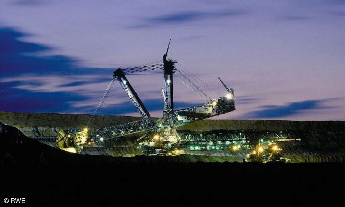 Braunkohletagebau, Garzweiler bei Nacht