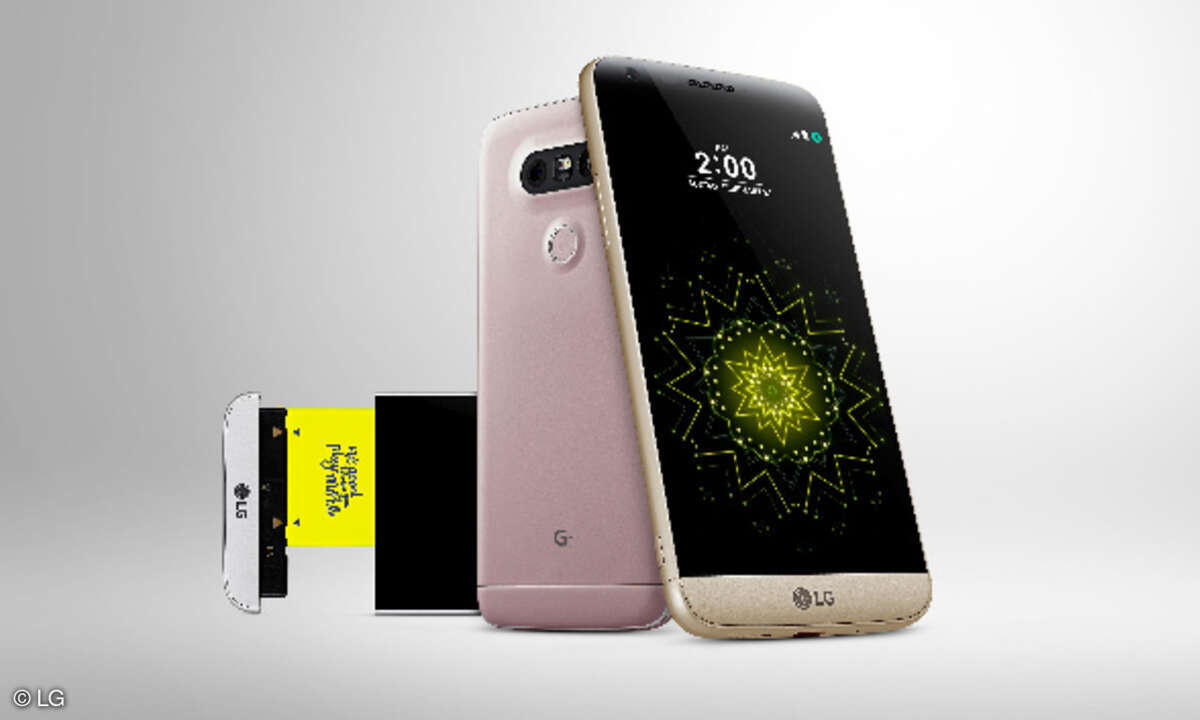Beim LG G5 lässt sich der 2.800 mAh-Akku per Knopfdruck aus austauschen.