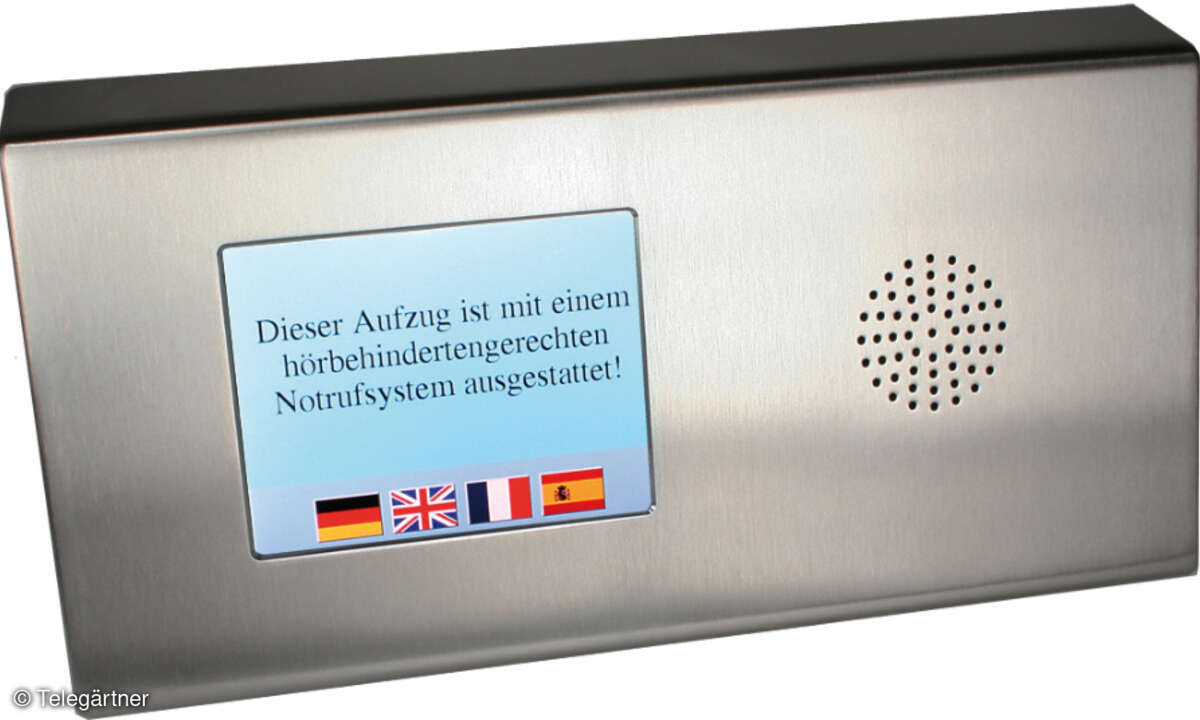 Das Notrufsystem von Telegärtner lässt sich auch von Hörbehinderten bedienen und kann mit einer Kamera ergänzt werden.