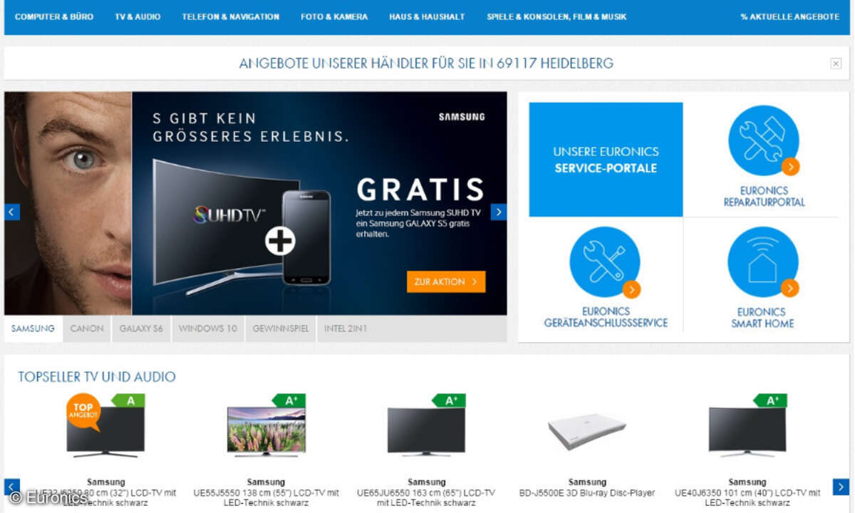 Screenshot Euronics