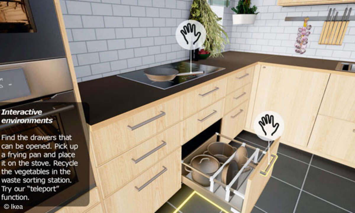 Ikea bietet schon jetzt einen virtuellen Küchenrundgang via VR-Headset an..