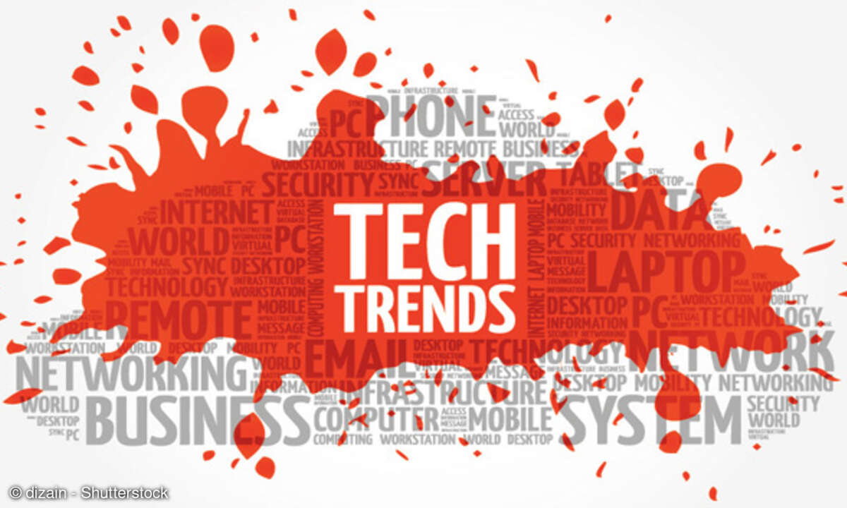 Tech Trends word cloud collage, business concept background