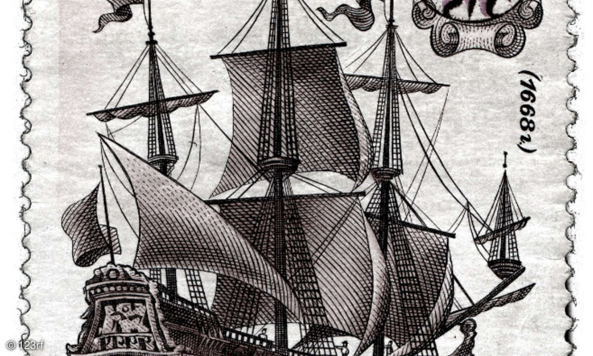 Briefmarke alt Schiff
