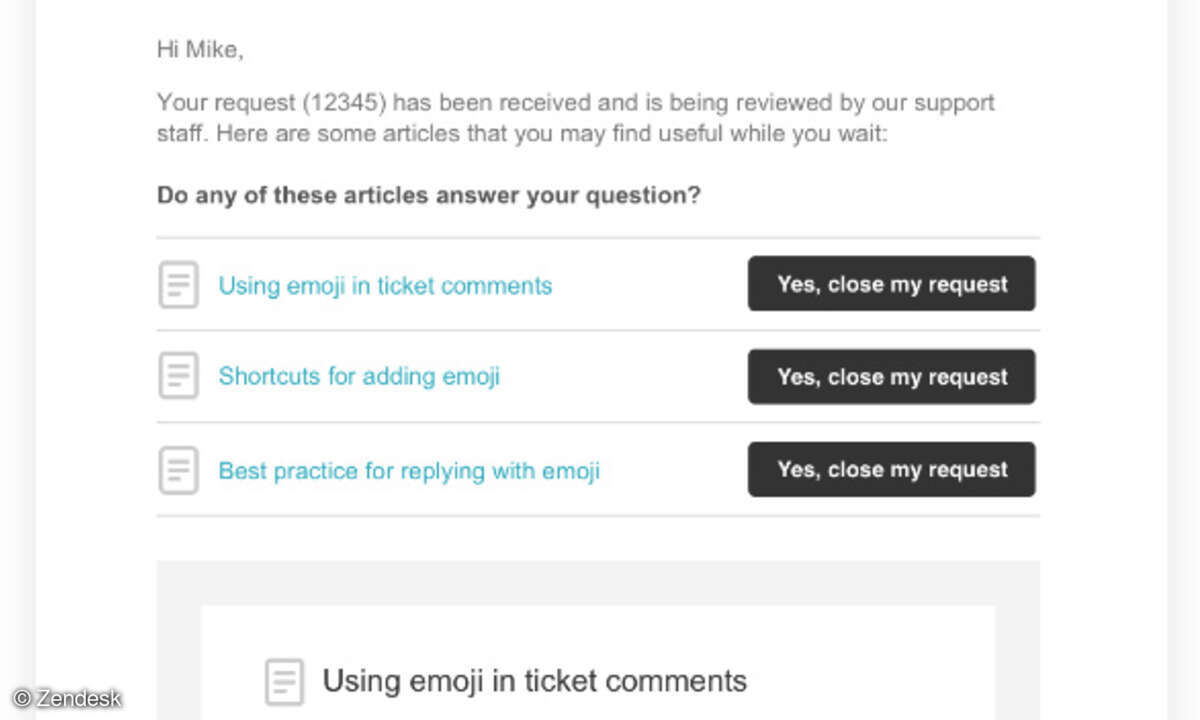 Answer Bot Screenshot, Zendesk