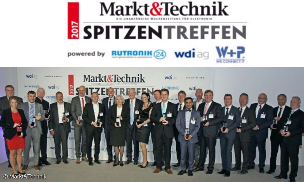 Die Gewinner der Manager-des-Jahres-Wahl auf dem Markt&Technik-Spitzentreffen 2017.