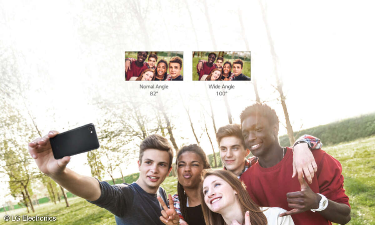 Das Smartphone verfügt über eine 100 Grad Weitwinkel-Selfie-Kamera, die auch für Aufnahmen von großen Gruppen geeignet ist.