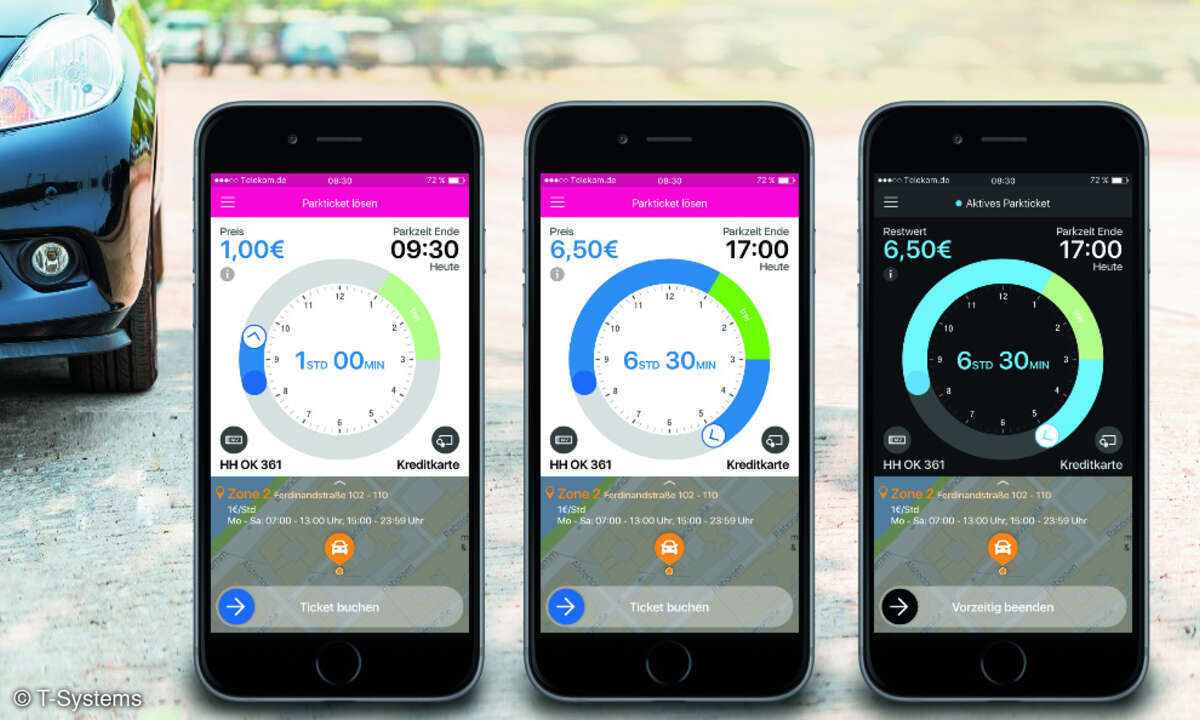 Ab Oktober 2017 lassen sich Parkplätze bereits per App bezahlen, weitere Dienste folgen schrittweise.