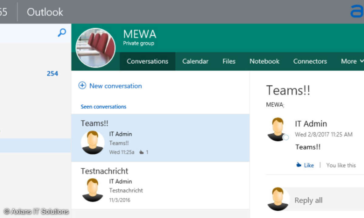 Gruppenkonversation in Office 365 Groups