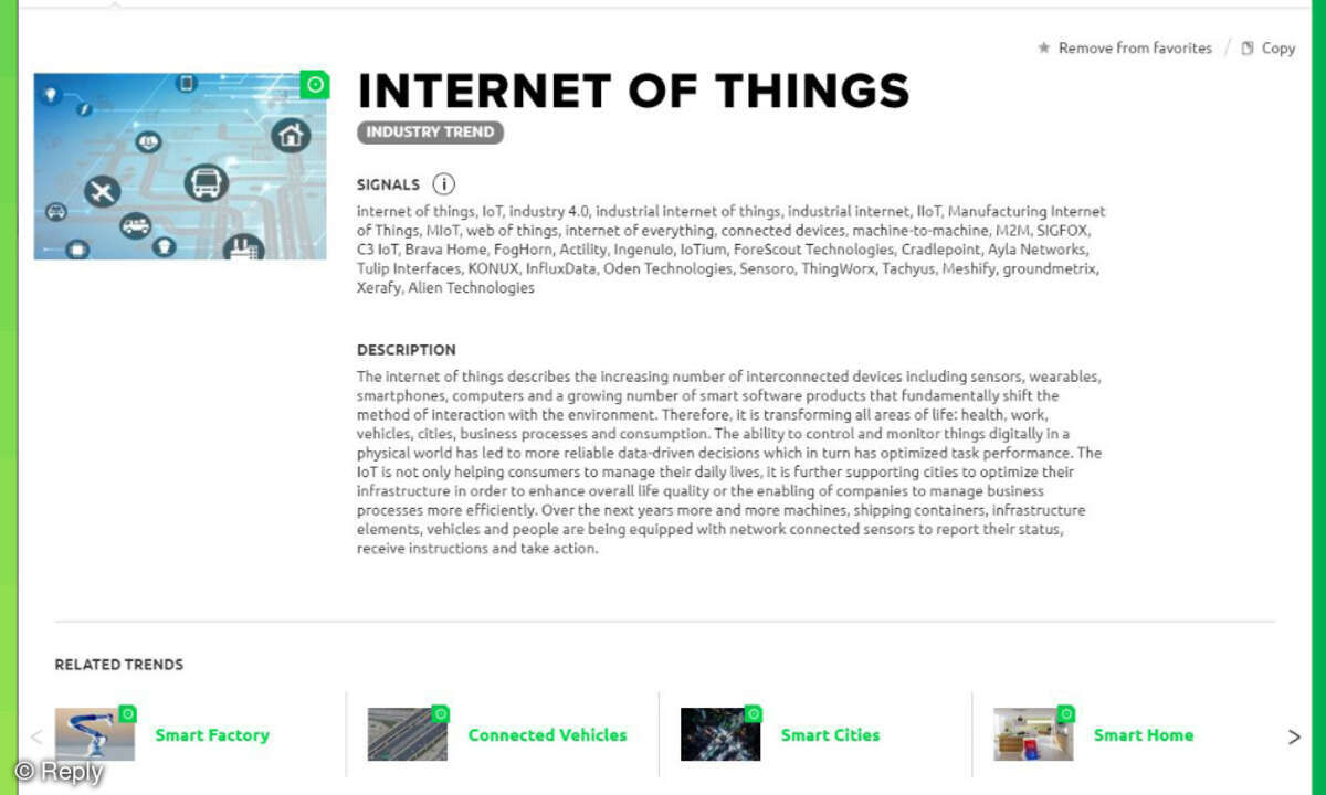 Trendbeschreibung zu IoT und die mit dem Thema verknüpften Trends.