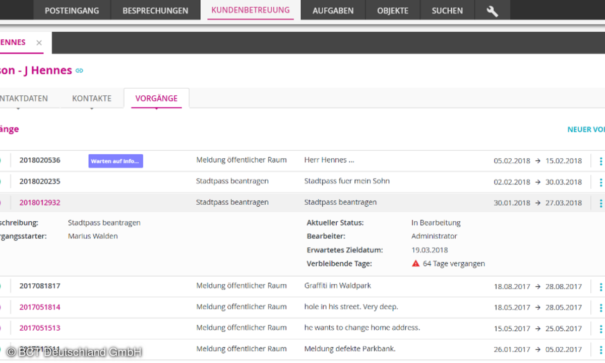 Dem Behördenmitarbeiter dient die Digital-City-Plattform als digitale Arbeitsumgebung: Er kann jederzeit auf alle laufenden Vorgänge zugreifen, die er betreut.